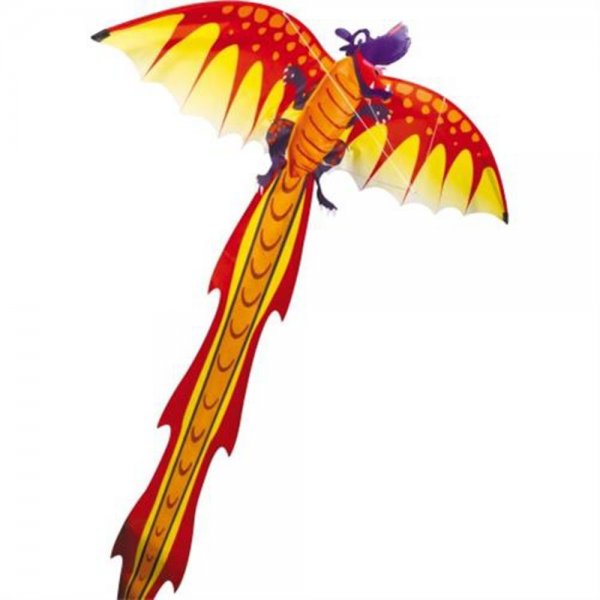 Günther Kinderdrachen Dragon 3D 102x320cm mit Wickelgriff, Schnur und Schwanz