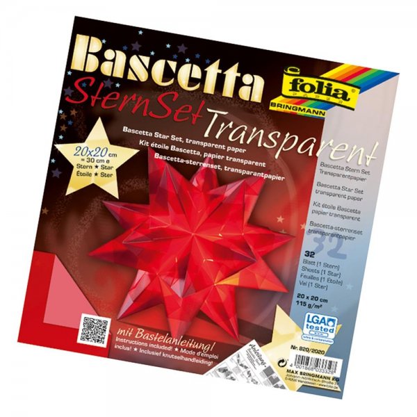 Folia 820/2020 - Bastelset Bascetta Stern, Transparent, rot