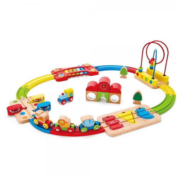 Hape Regenbogen-Puzzle Eisenbahnset bunte Holzeisenbahn Holzspielzeug Kleinkindspielzeug