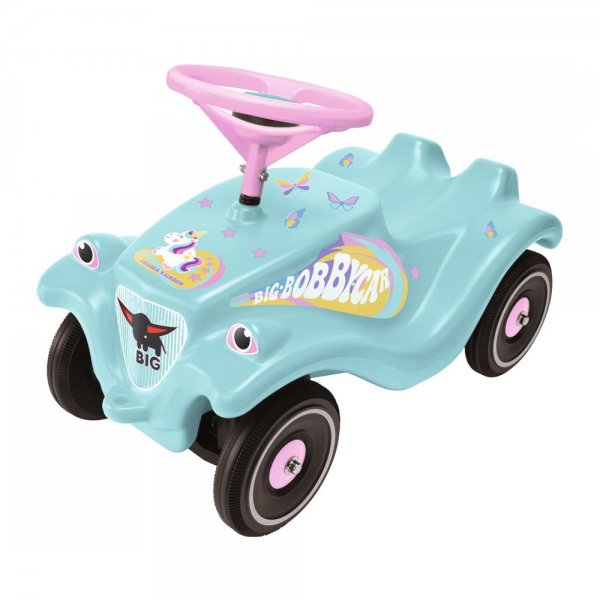 BIG Bobby Car Classic Einhorn Türkis Rosa Kinderfahrzeug Rutschfahrzeug für Kinder ab 1 Jahr