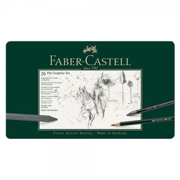 Faber-Castell 2974 - Pitt Graphite Set im Metalletui, groß, 26-teilig