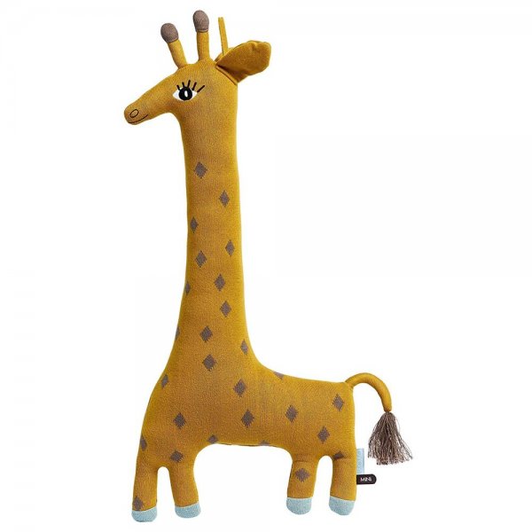 OYOY Stofftier Noah Giraffe Süßes Baby Kinder Kissen Großes Kuschelkissen Schmusekissen Baumwolle 64x27 cm