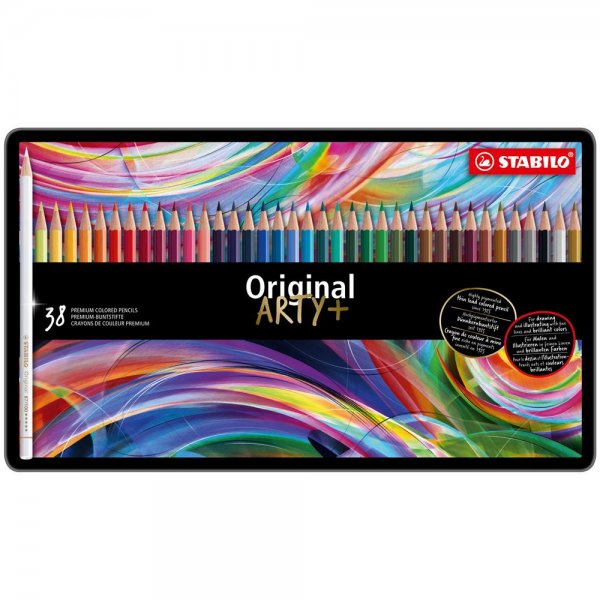 Premium-Buntstift - STABILO Original - ARTY+ - 38er Metalletui - mit 38 verschiedenen Farben