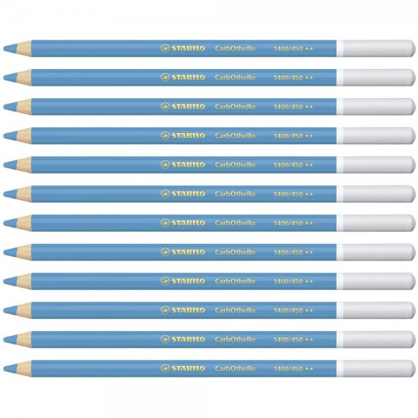 Pastellkreidestift - STABILO CarbOthello - 12er Pack - cyanblau