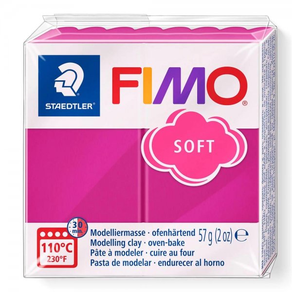 Staedtler FIMO soft himbeere 57g Modelliermasse ofenhärtend Knetmasse Knete