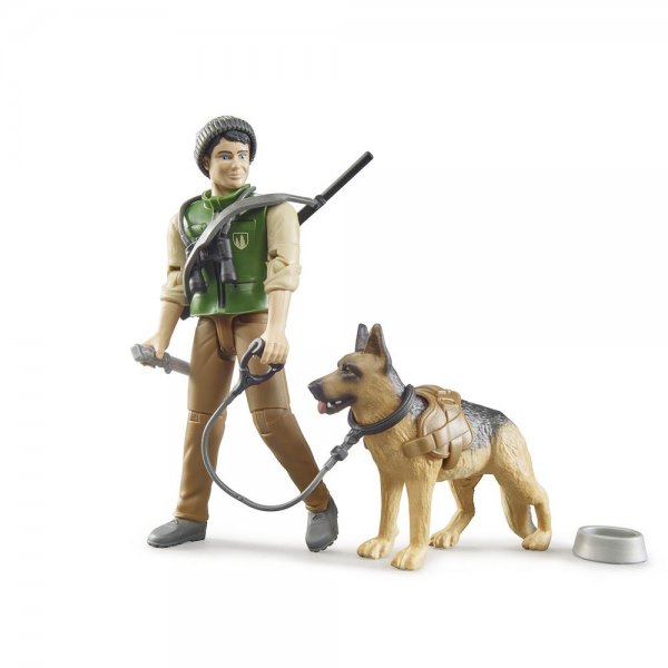 Bruder bworld 62660 Förster mit Hund und Ausrüstung Spielfigur Forstwirtschaft