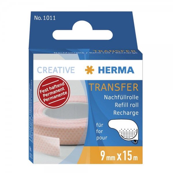 HERMA 1011 Nachfüllkassette für Transfer Klebespender Kleberoller 15 m x 9 mm