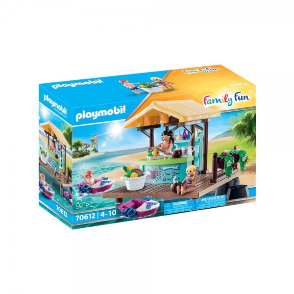 PLAYMOBIL® Family Fun 70612 - Paddleboot-Verleih mit Saftbar Spielset für Kinder ab 4 Jahren