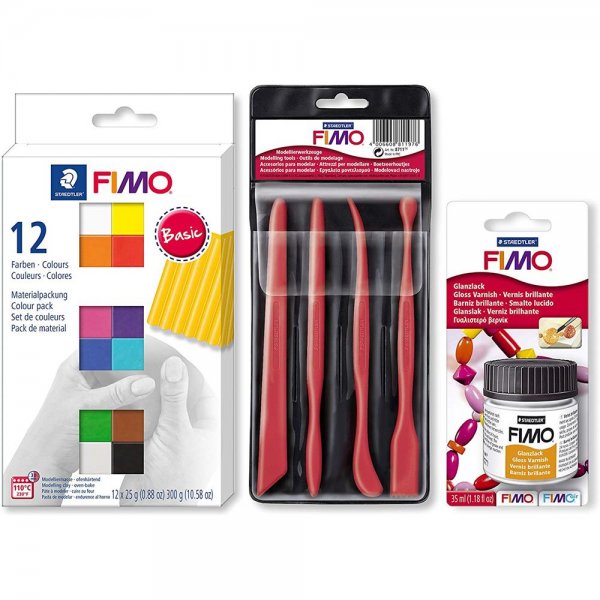 Staedtler FIMO SOFT Colour Pack 12x25g 12 Farben Werkzeuge Starter Set