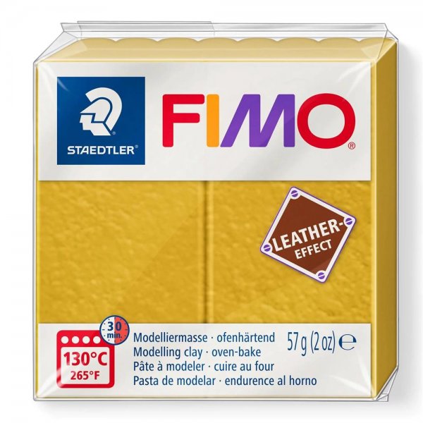 Staedtler FIMO leather-effect ocker 57g Modelliermasse ofenhärtend Knetmasse Knete