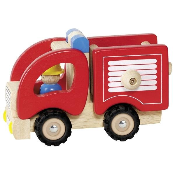 Goki Holzfigur Feuerwehr Auto Holzspielzeug Fahrzeug Spielzeug Holz Dekofigur