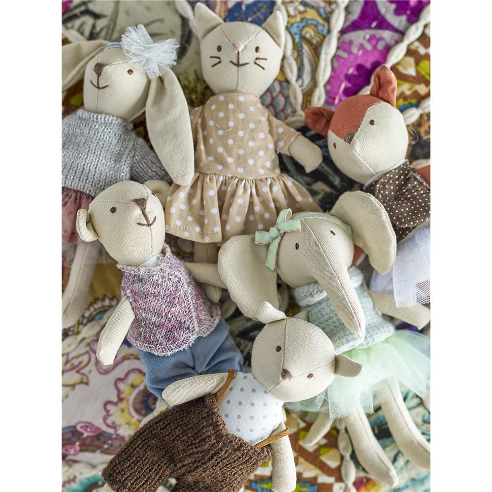 Bloomingville Tierfreunde Stofftiere 6er Set Babyspielzeug Stoffpuppen Baumwolle 