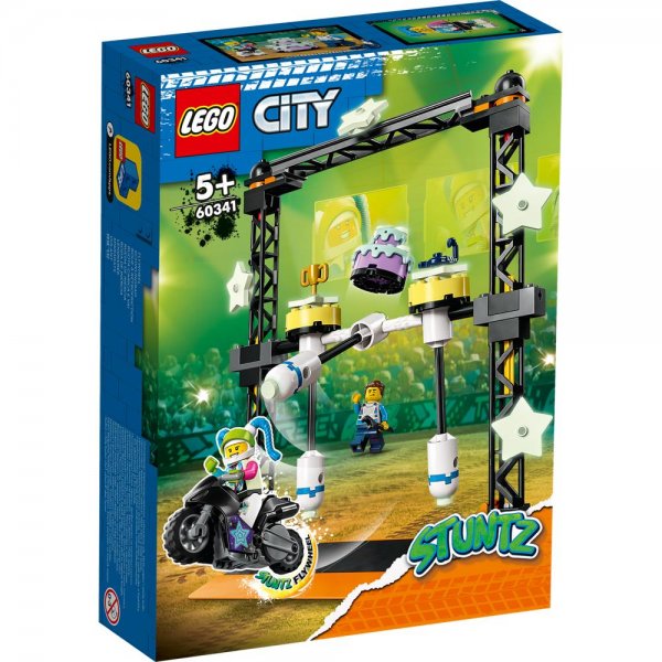 LEGO® City 60341 - Umstoß-Stuntchallenge Bauset Stuntbike mit Schwungrad und 2 Minifiguren
