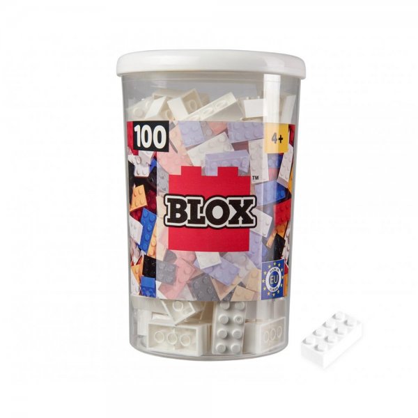 Simba Blox 100 8er Bausteine weiß in Dose Klemmbausteine Konstruktionsspielzeug kompatibel