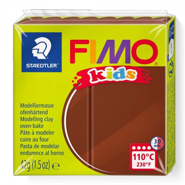Staedtler FIMO kids braun 42g Modelliermasse ofenhärtend Knetmasse Knete Kinderknete