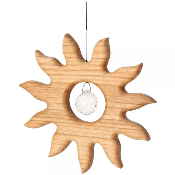 Bartl Holzhänger Sonne klein mit Kristall Fensterschmuck Dekoration