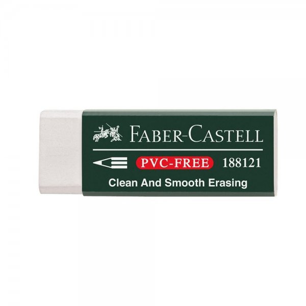 Faber-Castell 8121 - Radierer 7081 N PVC-Free, Kunststoff, weiß