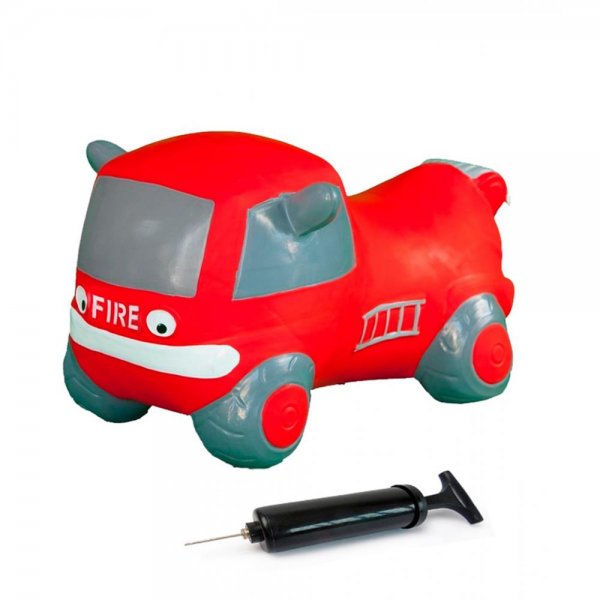 Jamara Hüpfauto Fire Truck mit Pumpe Hüpftier Hopser Hüpfspielzeug Kleinkind Luftpumpe