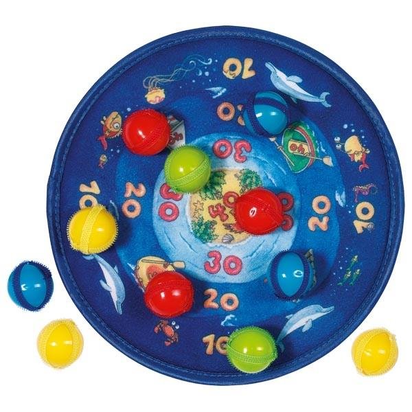 Goki Klett Dartscheibe Ozean Dartpfeile Kinderdart Dart Spiel Dartboard Ballspielset