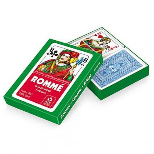 ASS Romme Spielkarten Romme Canasta Bridge Leinen in Stülpdeckelschachtel