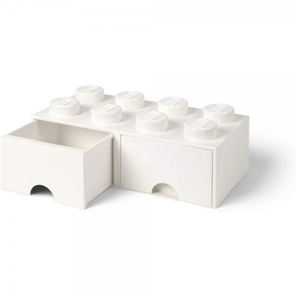 LEGO® Storage Brick 8 Weiß mit 2 Schubladen Aufbewahrungsbox Baustein stapelbar