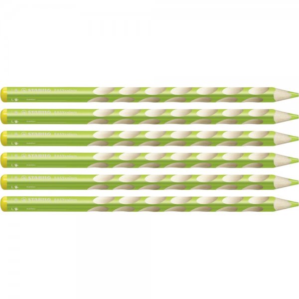 Ergonomischer Buntstift für Linkshänder - STABILO EASYcolors - 6er Pack - gelbgrün