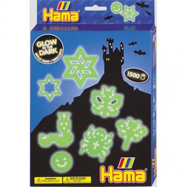 Hama 3414 - Bügelperlen Kleine Geschenkverpackung, Nachtleuchtend Bügelplatte Stiftplatte leuchten