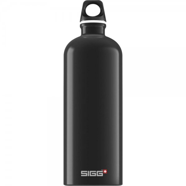 SIGG Trinkflasche aus Aluminium 1L Traveller Black Schwarz auslaufsicher leicht robust