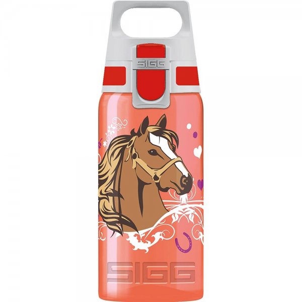 SIGG Kinder Trinkflasche VIVA ONE Pferd 0,5L Kinderflasche Wasserflasche Kohlensäuredicht auslaufsicher