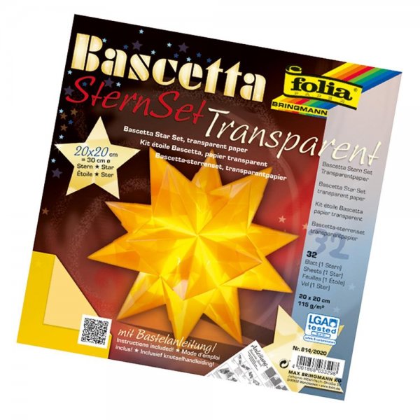 Folia 814/2020 - Bastelset Bascetta Stern, Transparent, gelb