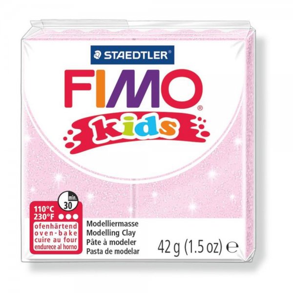 STAEDTLER FIMO® kids perlglanz rosa 42 g Ofenhärtende Modelliermasse Knetmasse Knete