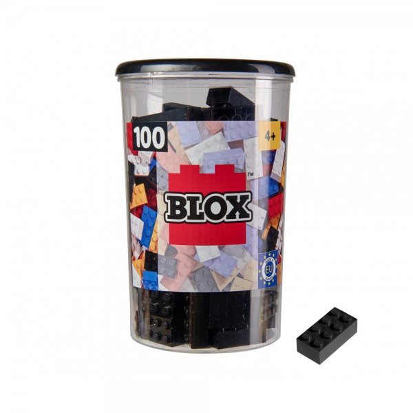 Simba Blox 100 8er Bausteine schwarz in Dose Klemmbausteine Konstruktionsspielzeug kompatibel