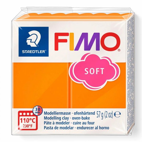 Staedtler FIMO soft mandarine 57g Modelliermasse ofenhärtend Knetmasse Knete