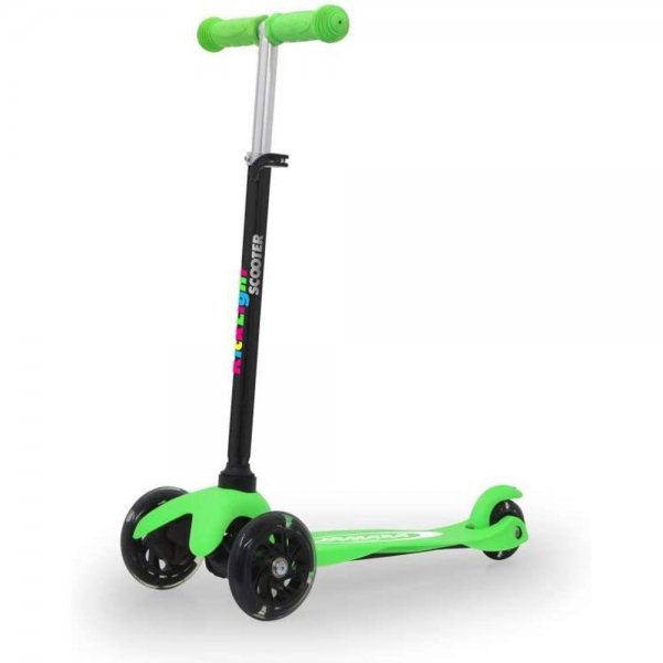 Jamara KickLight Scooter grün höhenverstellbar leuchtende Räder Hinterradbremse