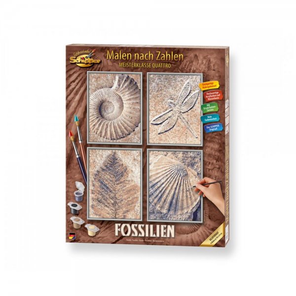 Schipper Malen nach Zahlen Fossilien 18 x 24 cm Quattro Bilder malen für Erwachsene