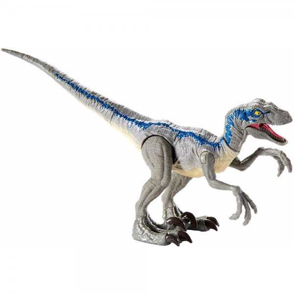 Mattel Jurassic World Riesendino Velociraptor Blue GCT93 mit beweglichen Armen und Beinen