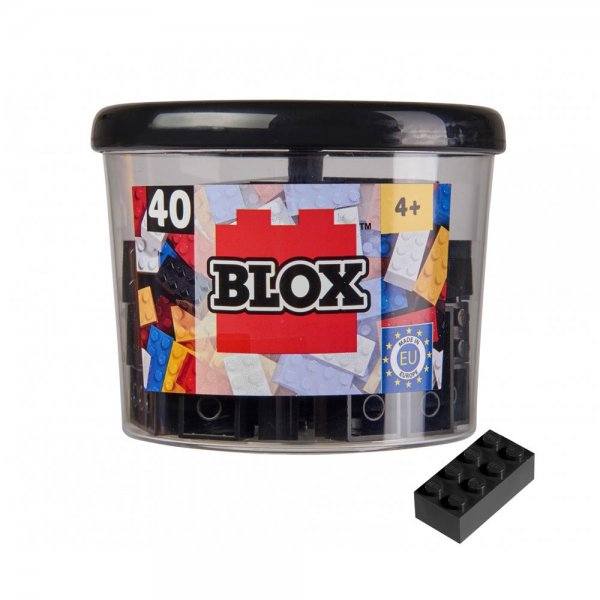 Simba Blox 40 8er Bausteine schwarz in Dose Klemmbausteine Konstruktionsspielzeug kompatibel