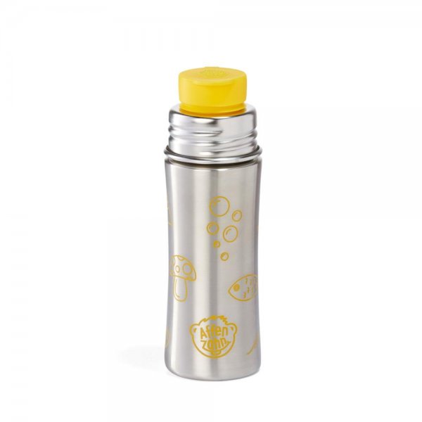 Affenzahn Edelstahl-Trinkflasche 375 ml Tiger Gelb Wasserflasche für Kinder