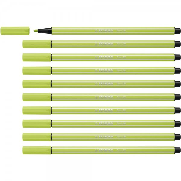 Premium-Filzstift - STABILO Pen 68 - 10er Pack - limettengrün