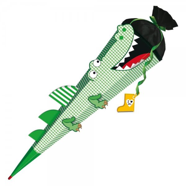 Roth 3D Basteltüte 80 cm eckig Krokodil vom Nil Schultüte Zuckertüte Rot(h)-Spitze Filz-Verschluss