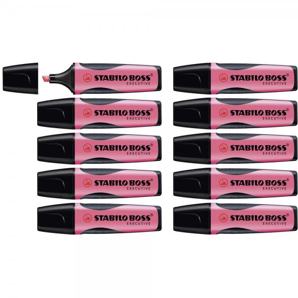 Premium-Textmarker - STABILO BOSS EXECUTIVE - 10er Pack - pink