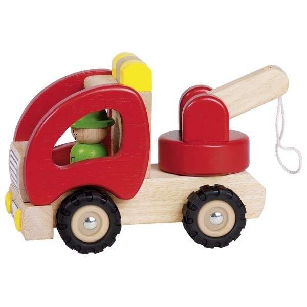 Goki Nature Abschleppwagen Spielauto Holzauto Kinder Fahrzeug Abschlepper Holzspielzeug