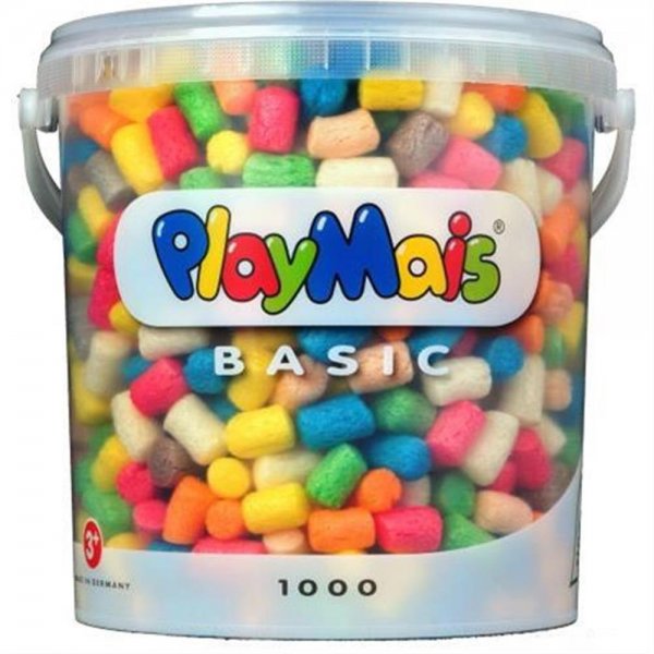 PlayMais 160027 - PlayMais Basic 1000 Eimer, über 1000 bunt basteln Schneiden Mais formen kleben