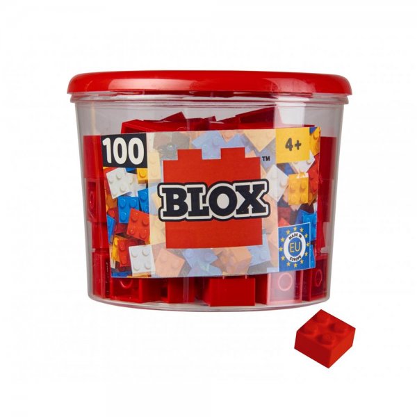 Simba Blox 100 4er Bausteine rot in Dose Klemmbausteine Konstruktionsspielzeug kompatibel