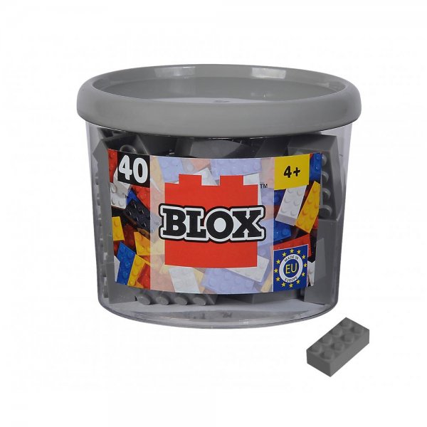 Simba Blox 40 8er Bausteine grau in Dose Klemmbausteine Konstruktionsspielzeug kompatibel