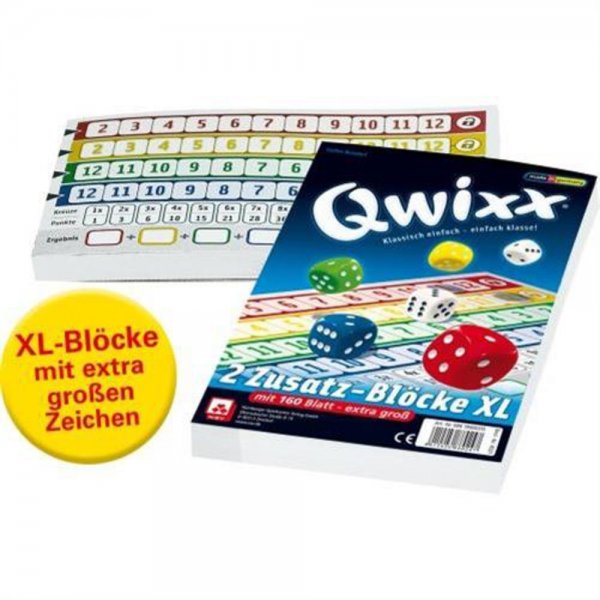 Qwixx Zusatz-Blöcke Block , Brettspiel, Gesellschaftsspiel, Kartenspiel, NEU