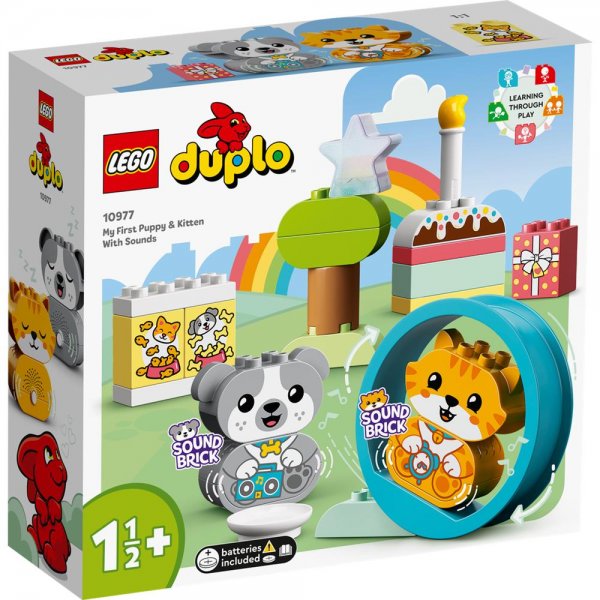 LEGO® DUPLO® 10977 - Mein erstes Hündchen & Kätzchen – mit Ton Bauspielzeug