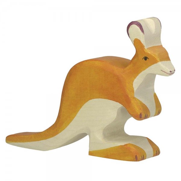 Känguruh, klein, ca. 12,5 x 2,3 x 8,5 cm, Spielzeug, Holzfigur, Holzspielzeug