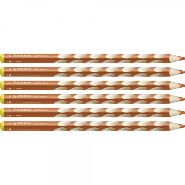 Ergonomischer Buntstift für Linkshänder - STABILO EASYcolors - 6er Pack - orange