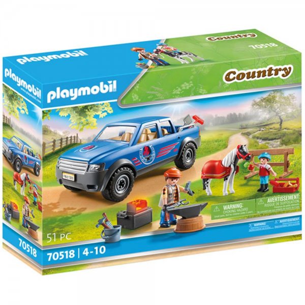 Playmobil Country 70518 - Hufschmied mit Fahrzeug Spielset ab 4 Jahren